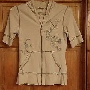 Eddie Bauer Short Sleeve Zip Up Hooded